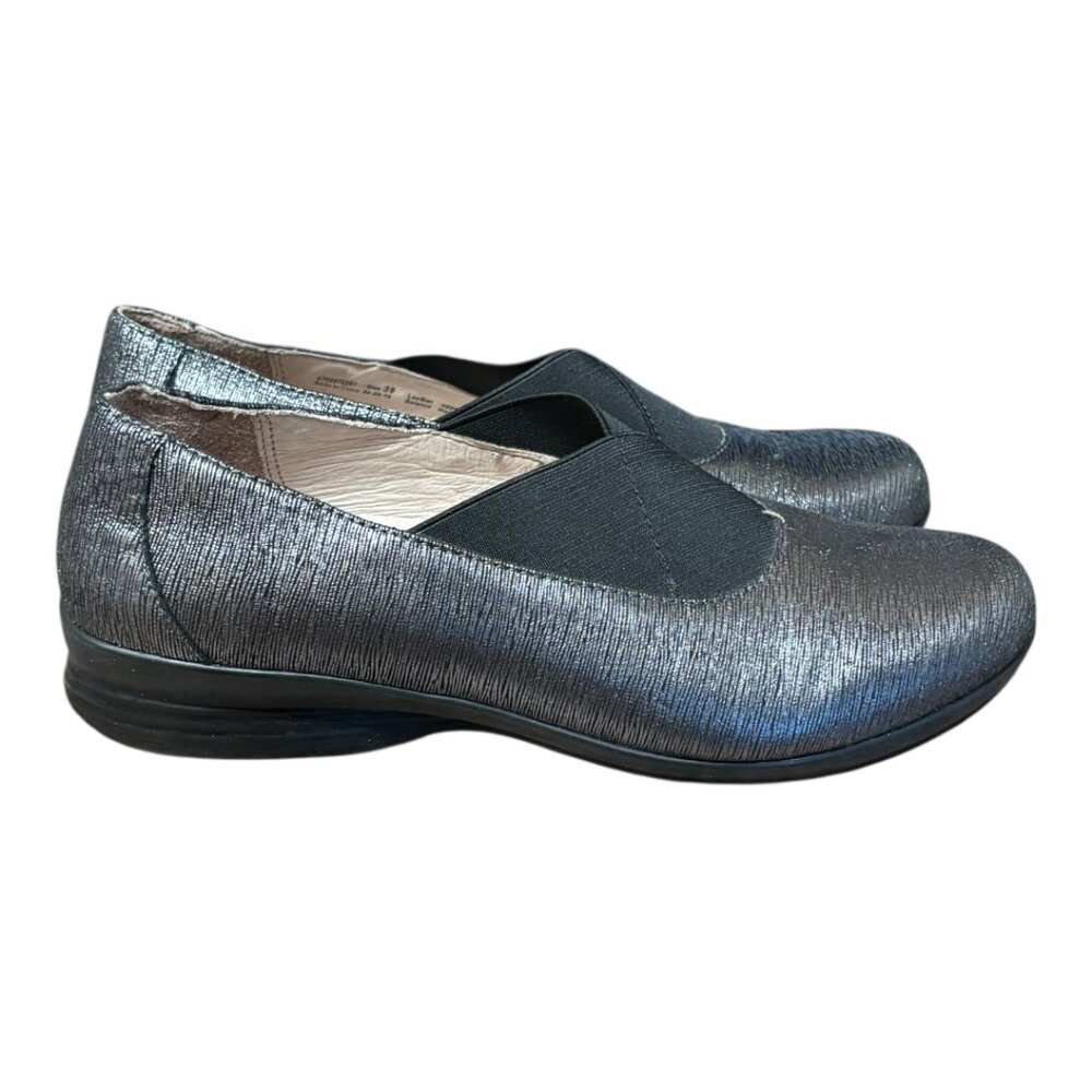 Dansko Shoes Women's EU‎ 39 US 8.5-9 Ann Slip On Flats Leather Silver